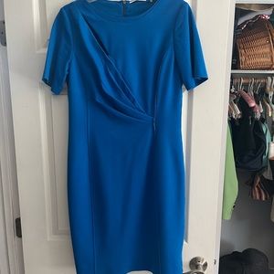 Brilliant blue short sleeve dress